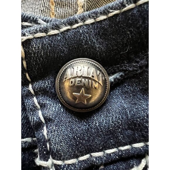 Ariat Real Denim Jeans Womens 30R‎ Blue Mid Rise Thick Stitch Boot Cut Western - Picture 8 of 15